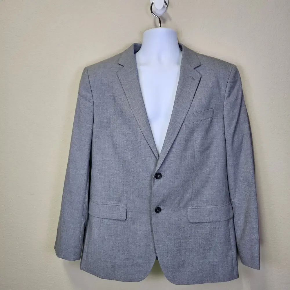 Banana Republic Tailored Fit Suit Mens Blazer 44R Gray Pant 33x30 Jacket 2PC Set
